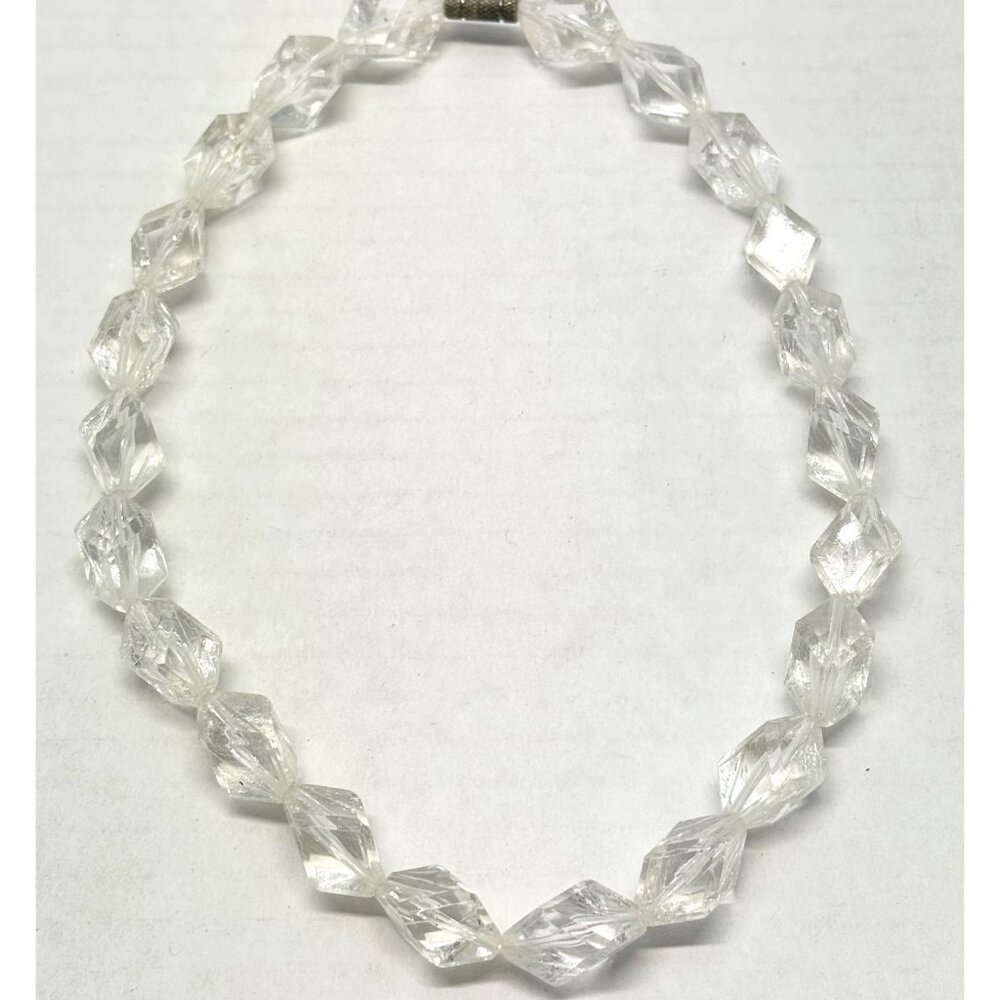 Vintage lucite ice cube beaded necklace